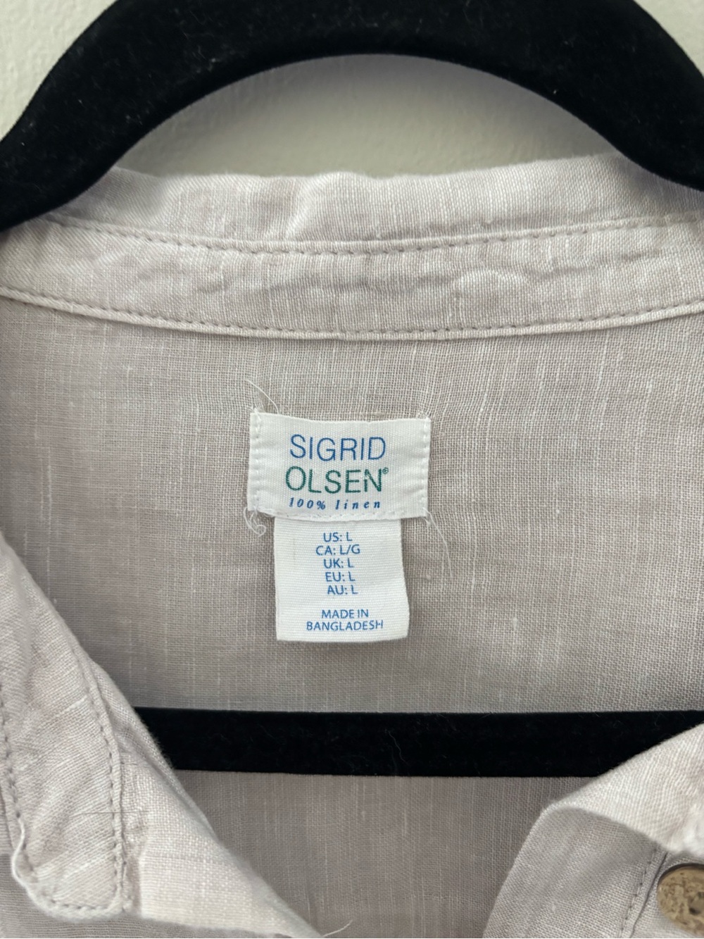 Sigrid Olsen Cream Linen Button-Front Beach Tunic Size L - Picture 5 of 7
